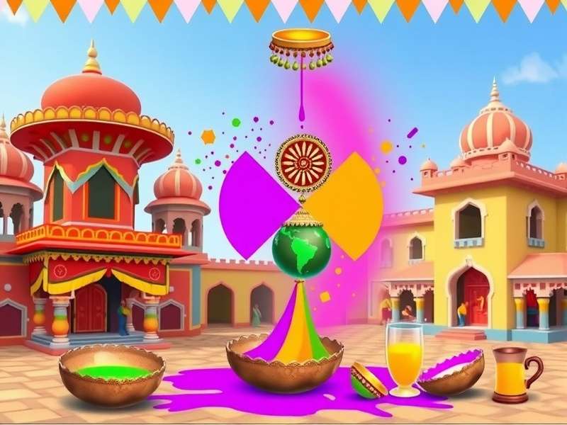Color Splash Frenzy game screenshot showing Indian festival theme